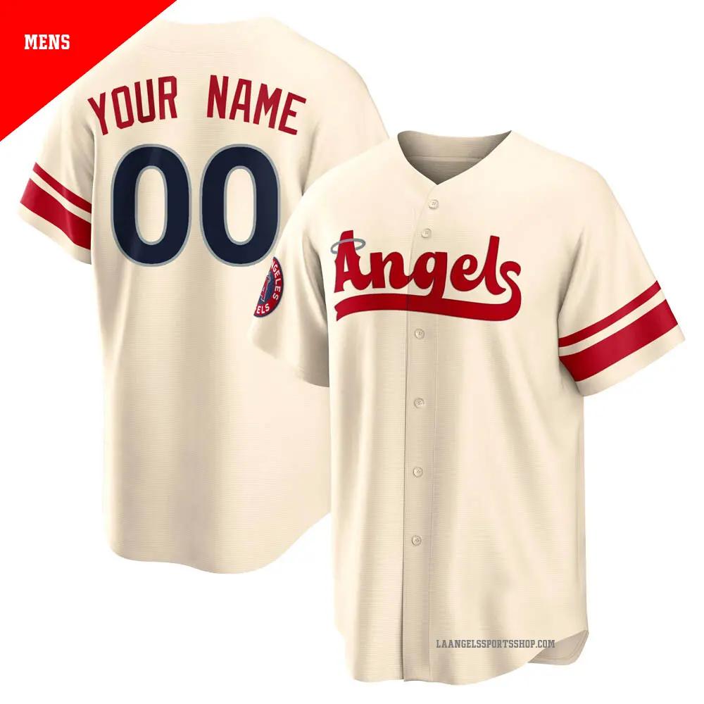Men's ＃00 Custom Los Angeles Angels Cream Replica 2022 City Connect Jersey