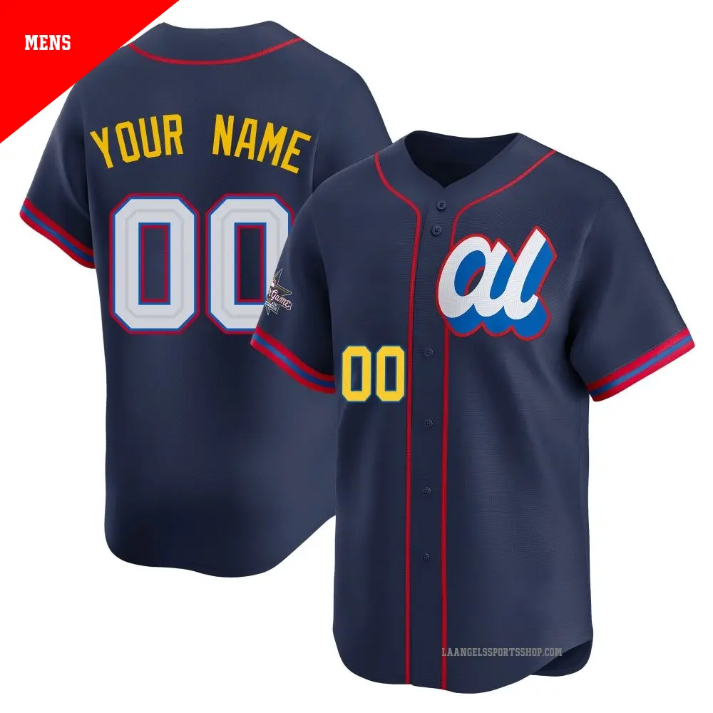 Men's ＃00 Custom Los Angeles Angels Navy Limited American League 2025 All-Star Edition Jersey