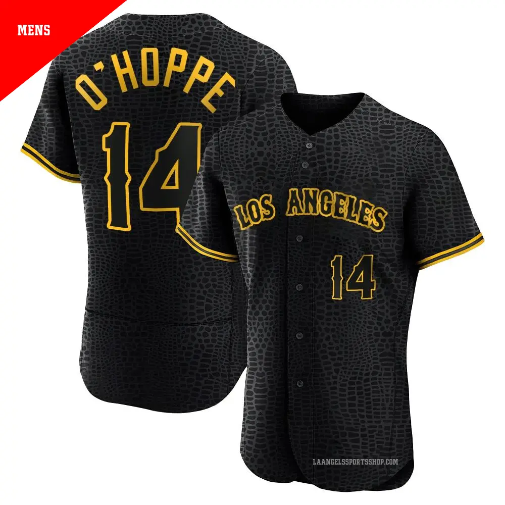 Men's ＃14 Logan O'Hoppe Los Angeles Angels Black Authentic Snake Skin City Jersey