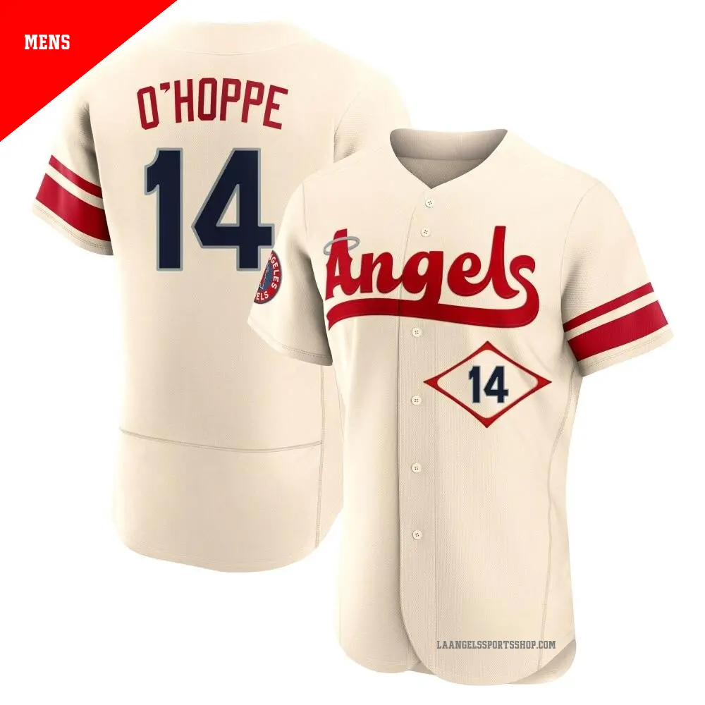 Men's ＃14 Logan O'Hoppe Los Angeles Angels Cream Authentic 2022 City Connect Jersey