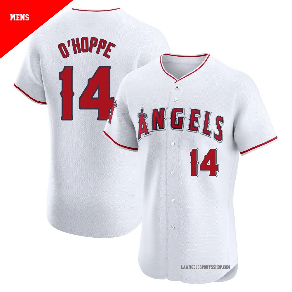 Men's ＃14 Logan O'Hoppe Los Angeles Angels White Elite Home Jersey