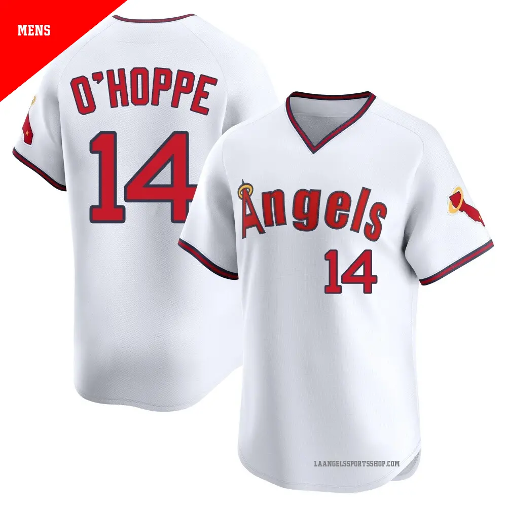 Men's ＃14 Logan O'Hoppe Los Angeles Angels White Limited Alternate 2 Jersey