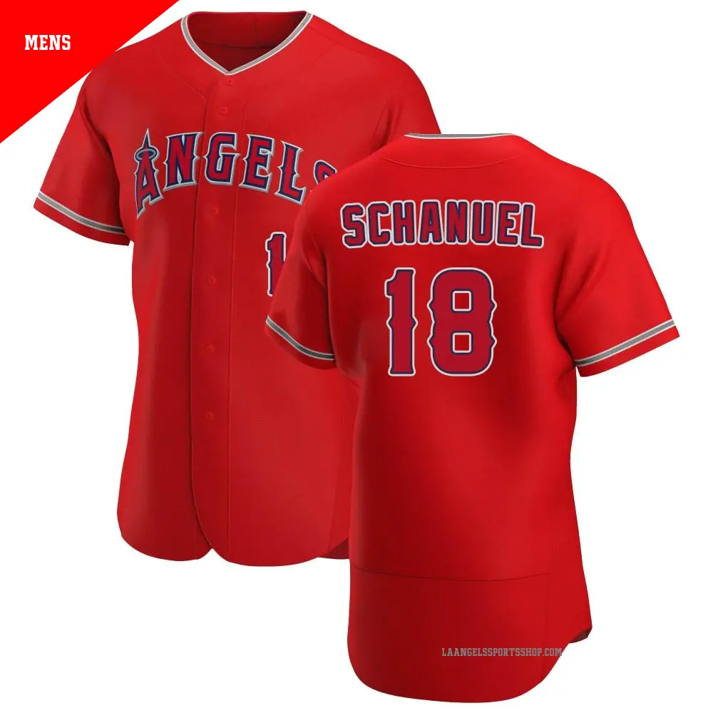 Men's ＃18 Nolan Schanuel Los Angeles Angels Scarlet Authentic Alternate Jersey