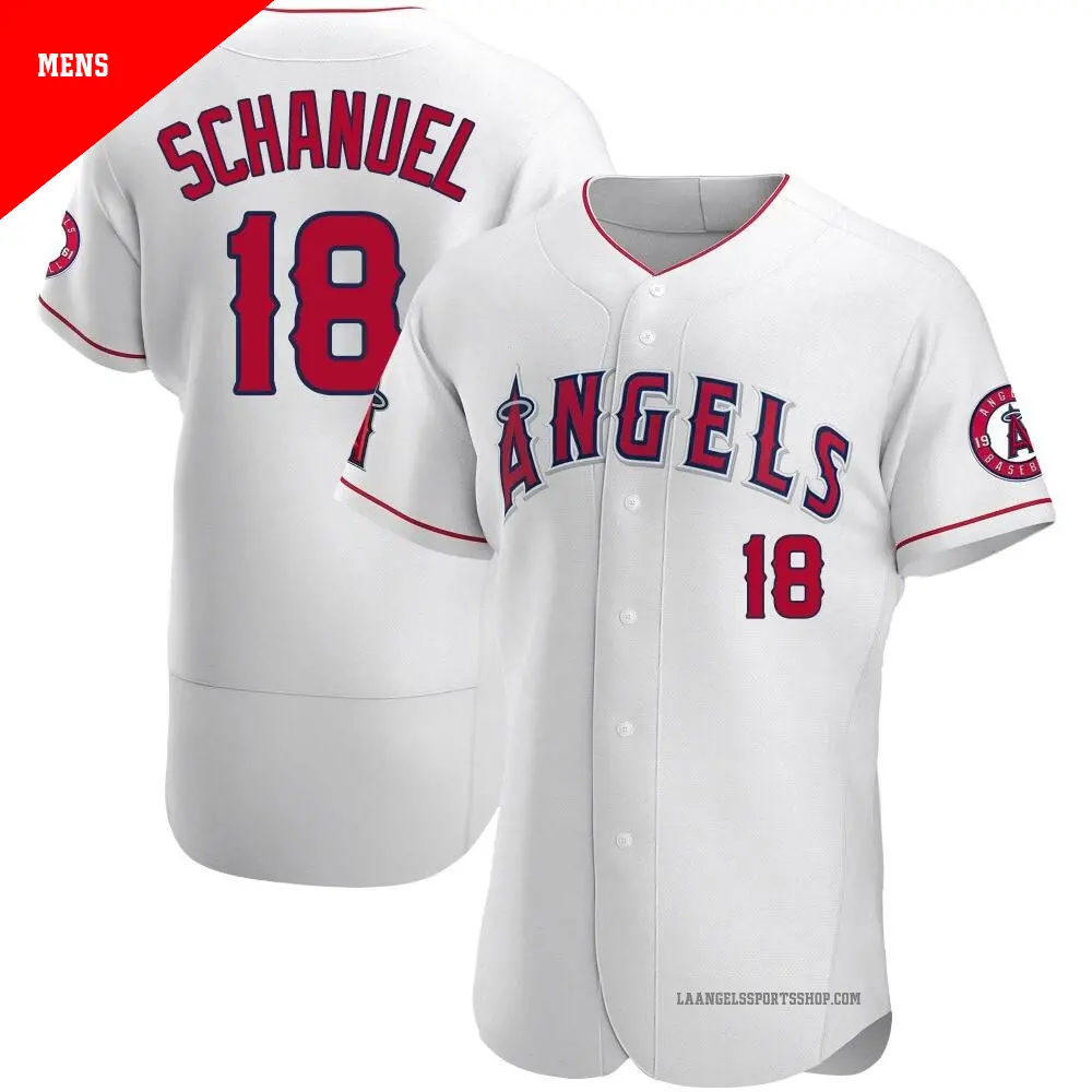 Men's ＃18 Nolan Schanuel Los Angeles Angels White Authentic Jersey