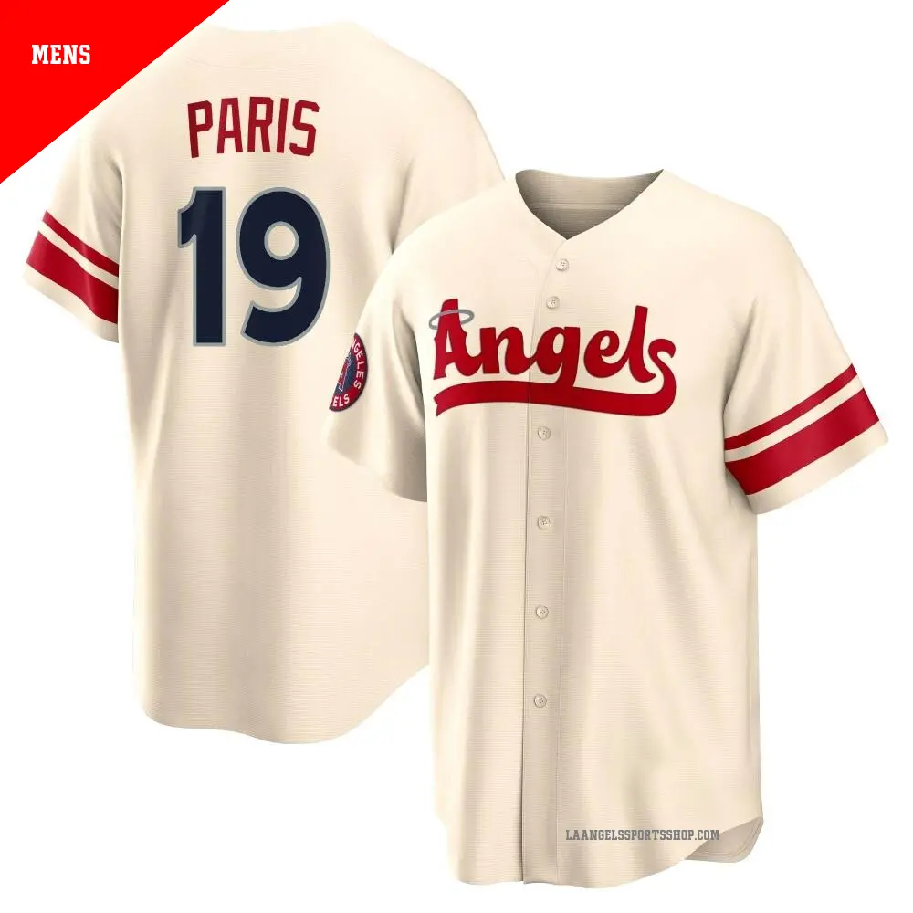 Men's ＃19 Kyren Paris Los Angeles Angels Cream Replica 2022 City Connect Jersey
