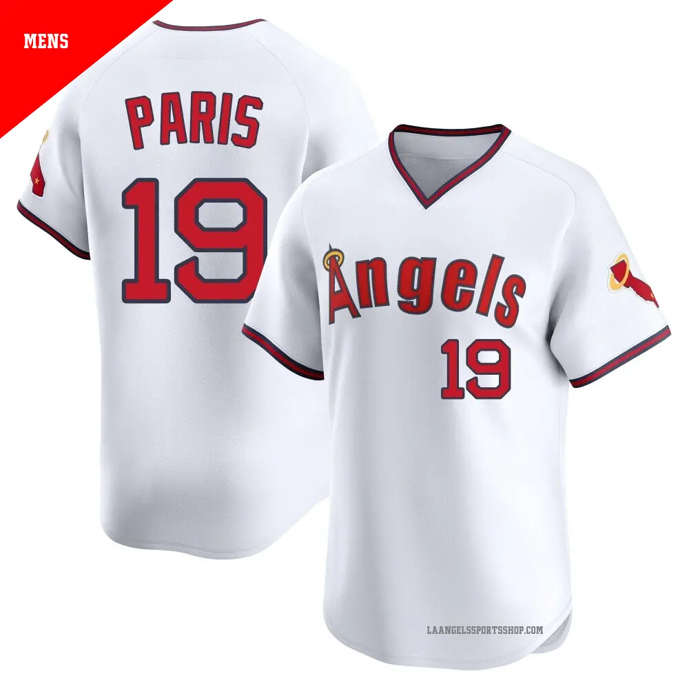Men's ＃19 Kyren Paris Los Angeles Angels White Limited Alternate 2 Jersey