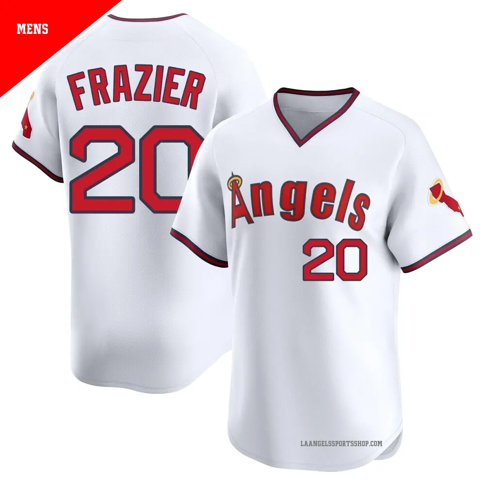 Men's ＃20 Adam Frazier Los Angeles Angels White Limited Alternate 2 Jersey