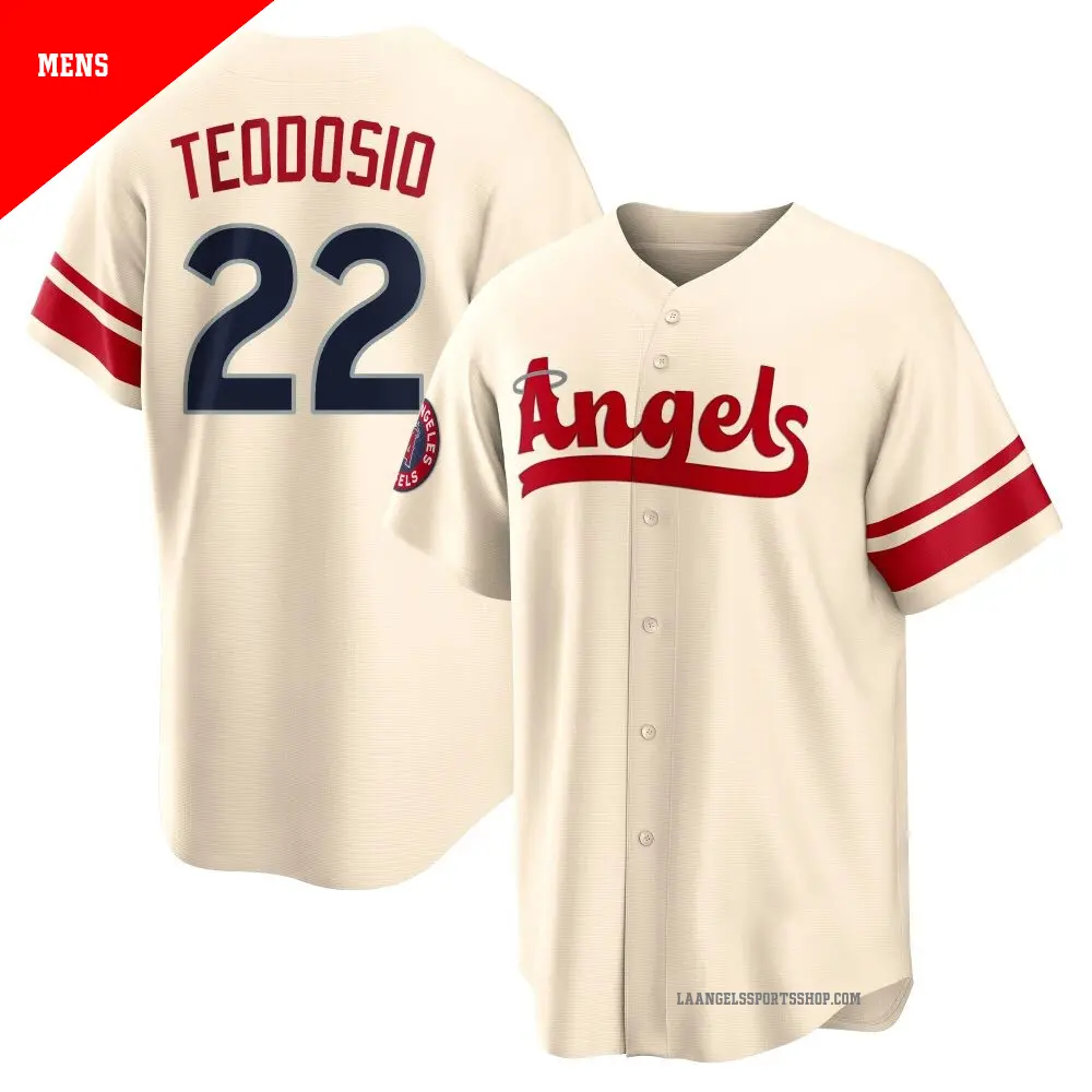 Men's ＃22 Bryce Teodosio Los Angeles Angels Cream Replica 2022 City Connect Jersey