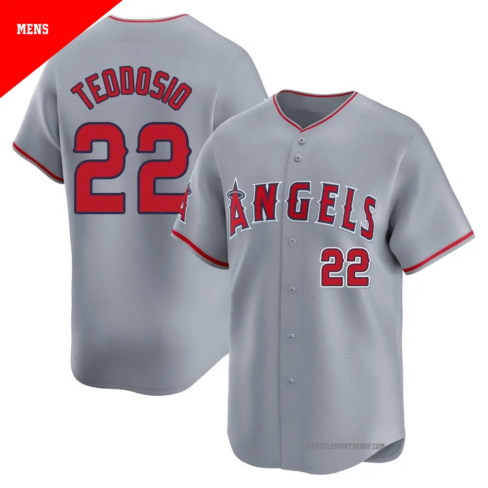 Men's ＃22 Bryce Teodosio Los Angeles Angels Gray Limited Away Jersey