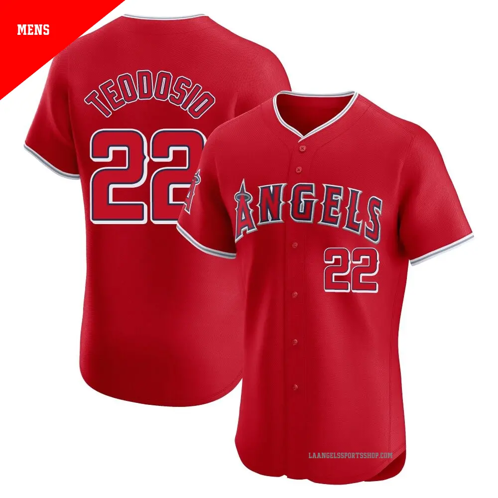 Men's ＃22 Bryce Teodosio Los Angeles Angels Red Elite Alternate Jersey