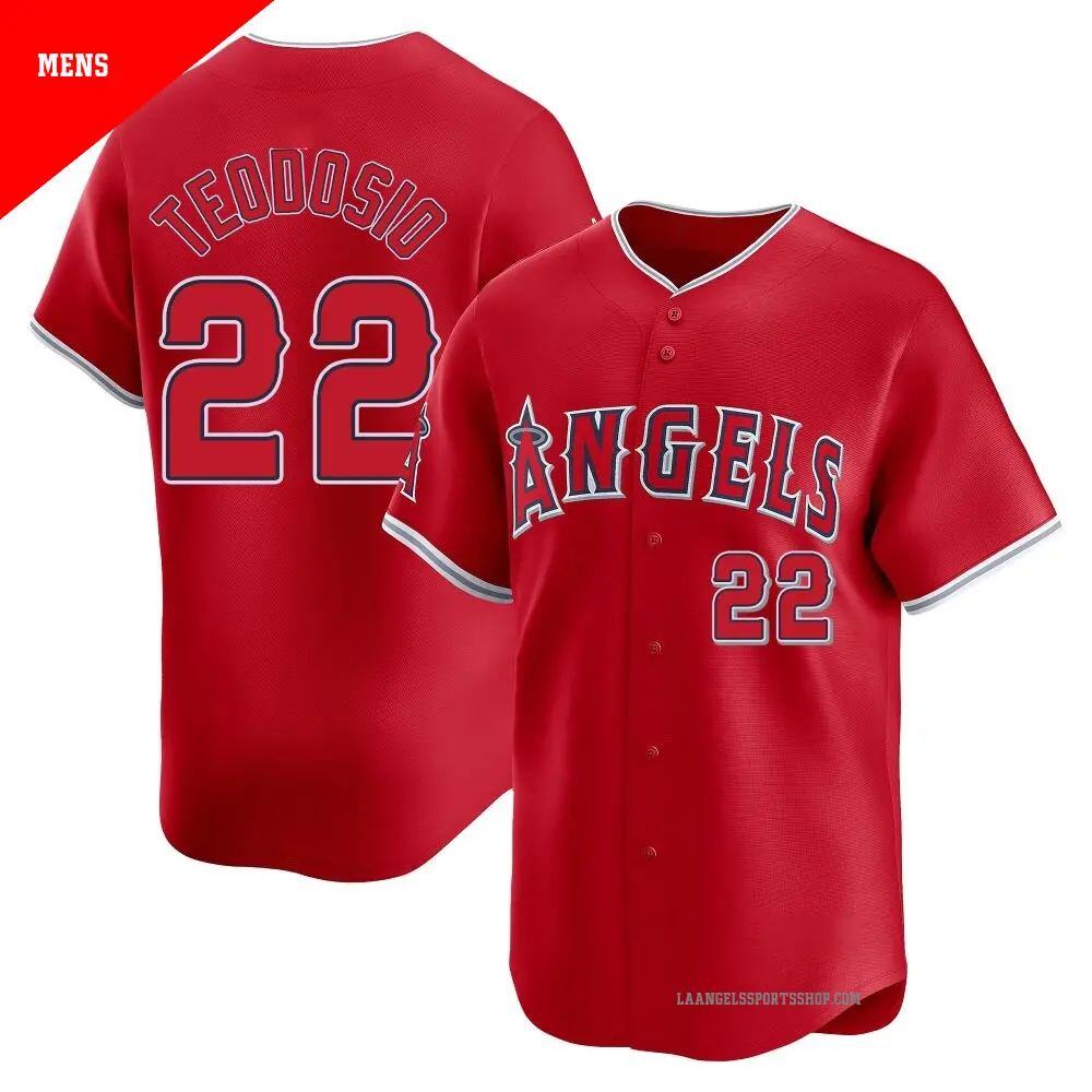 Men's ＃22 Bryce Teodosio Los Angeles Angels Red Limited Alternate Jersey