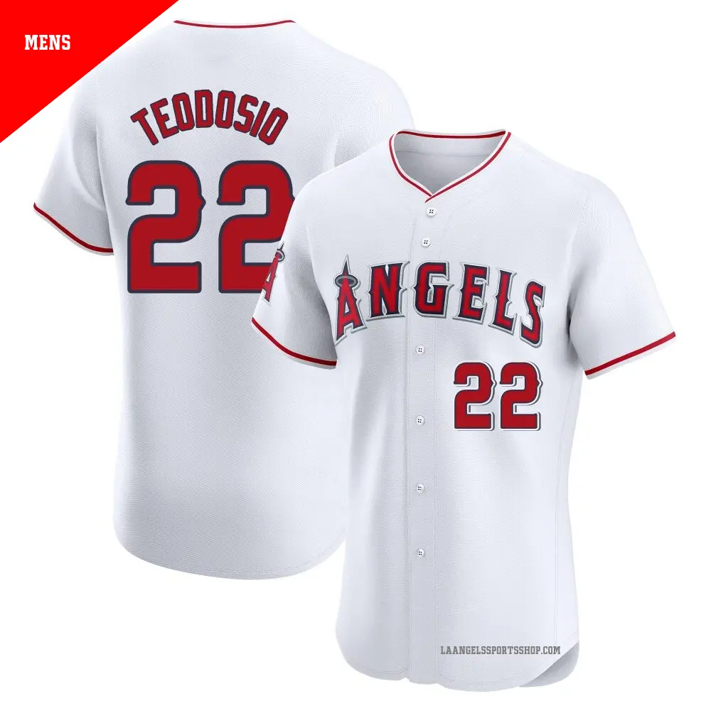 Men's ＃22 Bryce Teodosio Los Angeles Angels White Elite Home Jersey