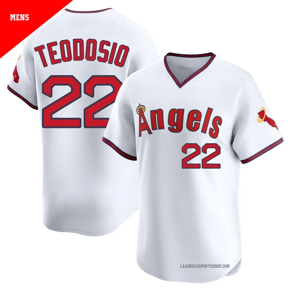 Men's ＃22 Bryce Teodosio Los Angeles Angels White Limited Alternate 2 Jersey