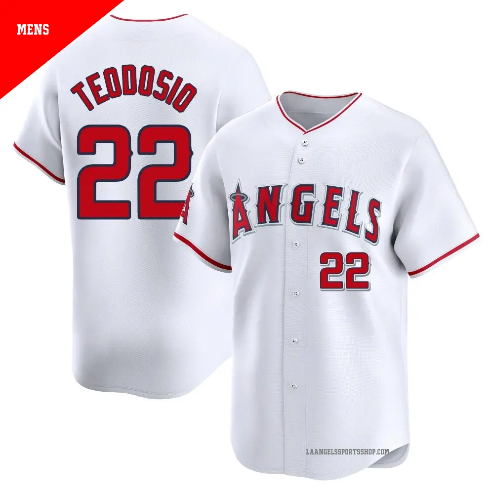 Men's ＃22 Bryce Teodosio Los Angeles Angels White Limited Home Jersey