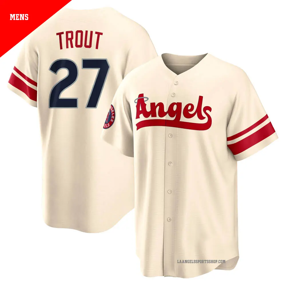 Men's #27 Mike Trout Los Angeles Angels Red Limited Alternate Jersey