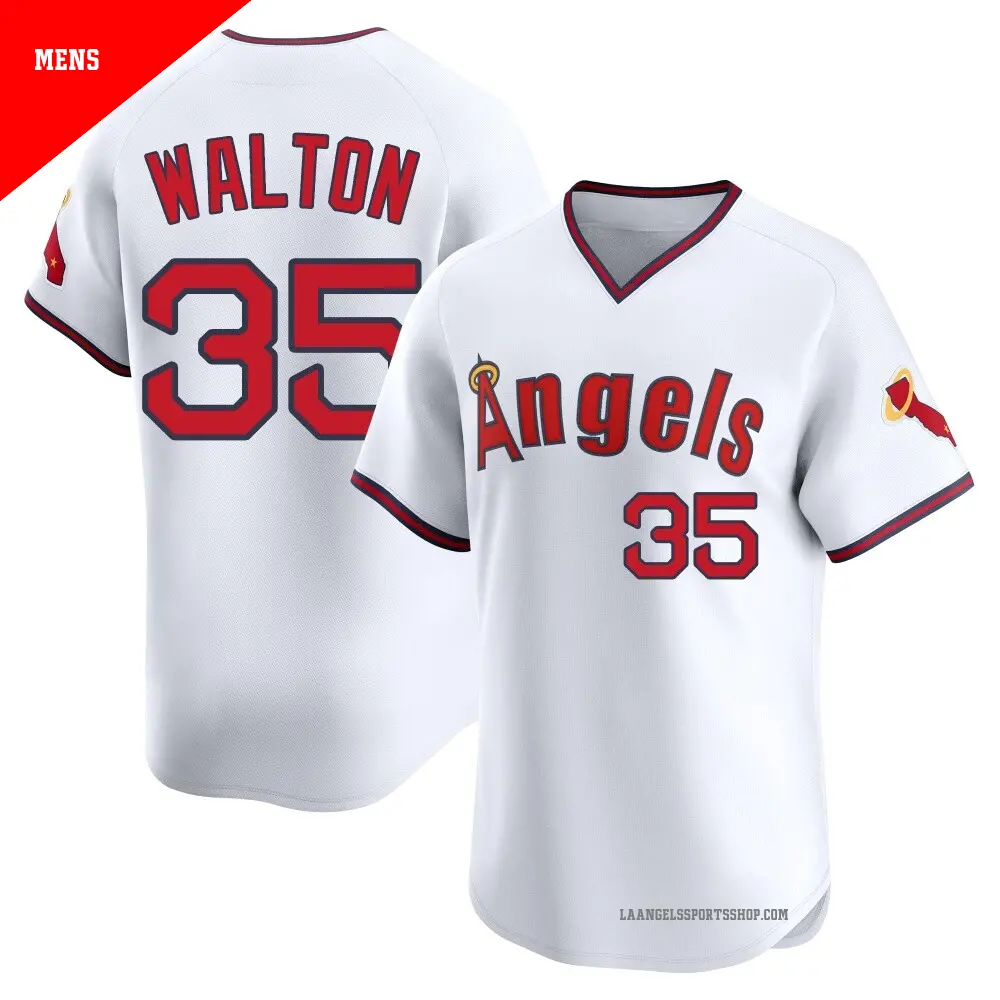 Men's ＃35 Donovan Walton Los Angeles Angels White Limited Alternate 2 Jersey