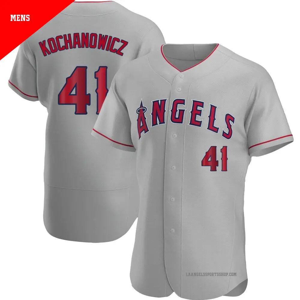 Men's ＃41 Jack Kochanowicz Los Angeles Angels Gray Authentic Road Jersey