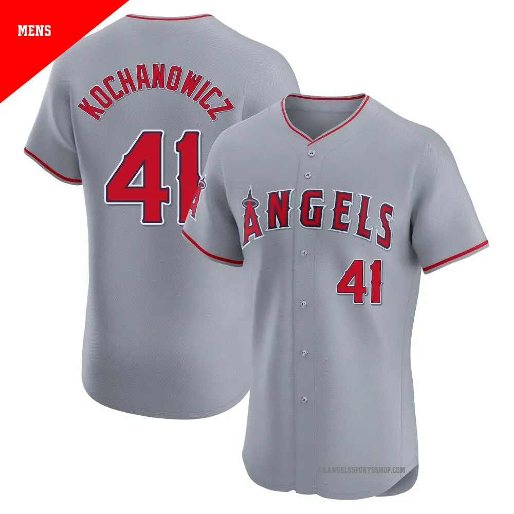 Men's ＃41 Jack Kochanowicz Los Angeles Angels Gray Elite Road Jersey