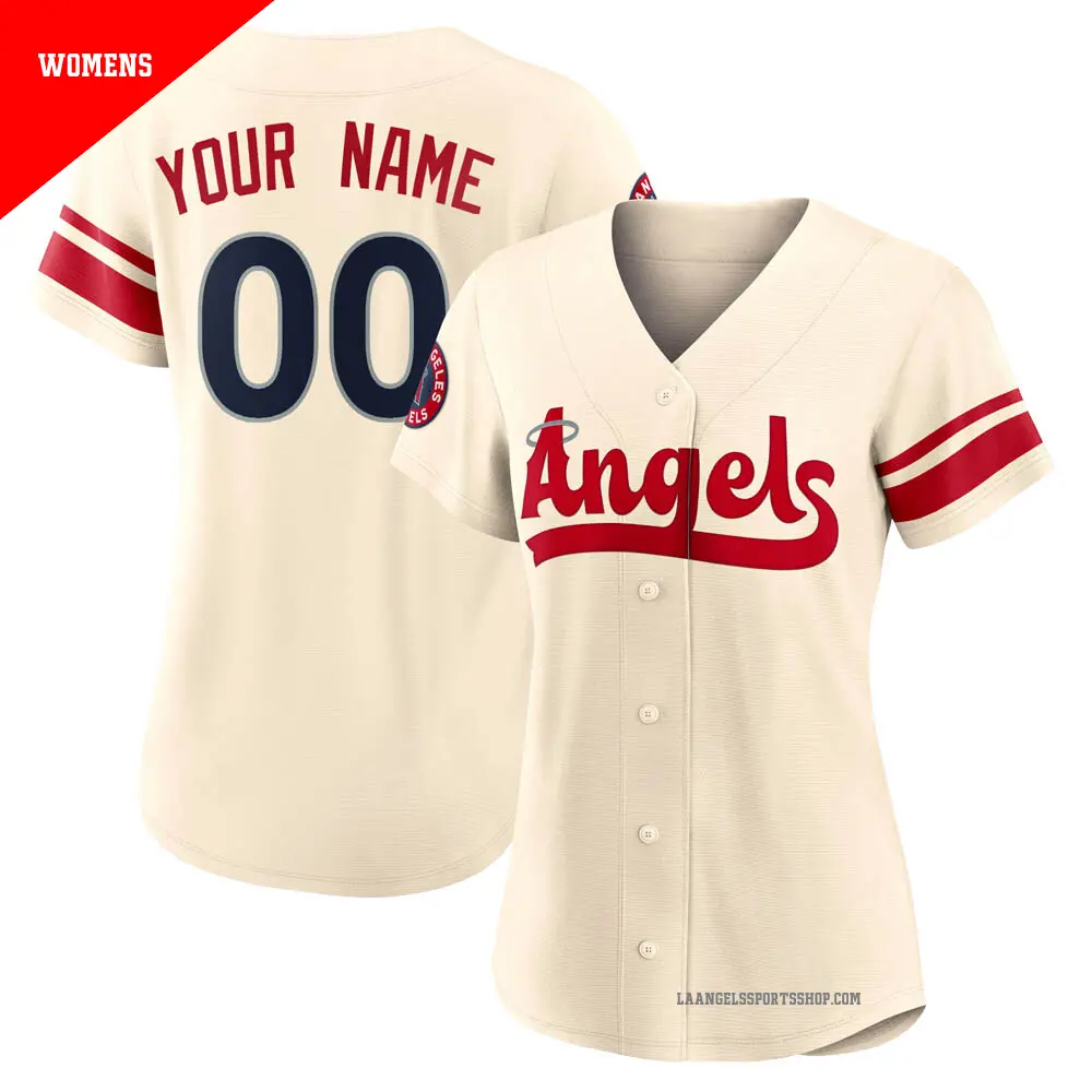 Women's ＃00 Custom Los Angeles Angels Cream Replica 2022 City Connect Jersey
