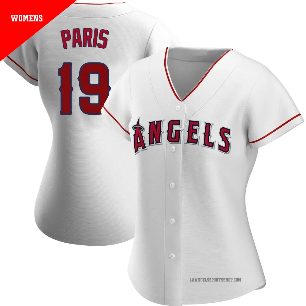 Women's ＃19 Kyren Paris Los Angeles Angels White Authentic Home Jersey