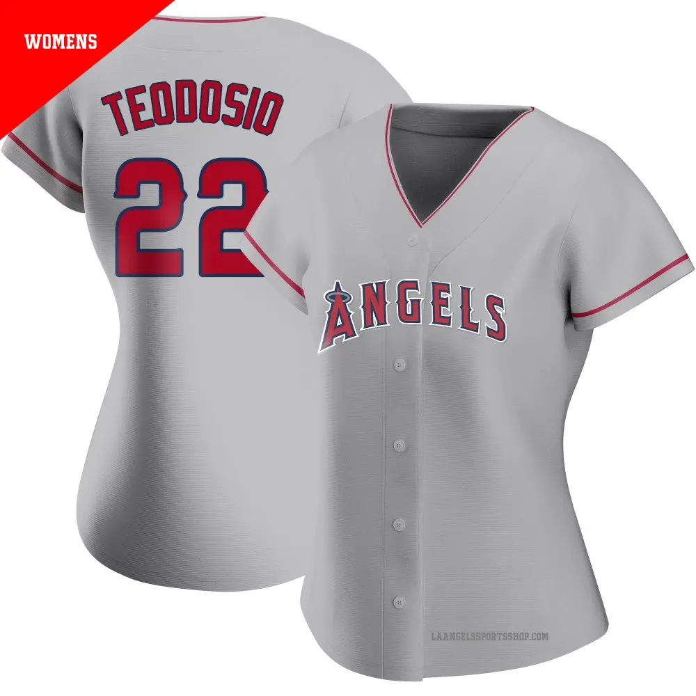 Women's ＃22 Bryce Teodosio Los Angeles Angels Replica Silver Road Jersey
