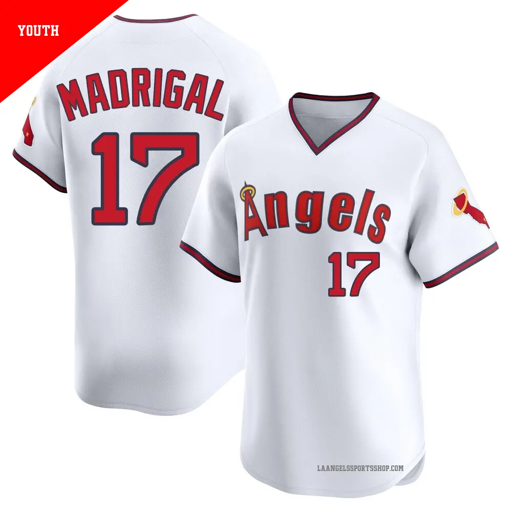 Youth ＃17 Nick Madrigal Los Angeles Angels White Limited Alternate 2 Jersey