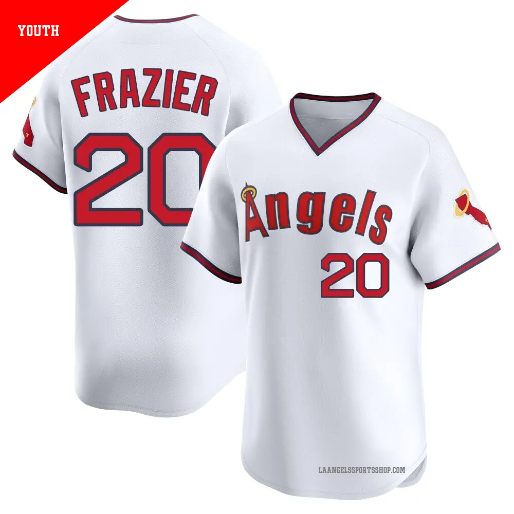 Youth ＃20 Adam Frazier Los Angeles Angels White Limited Alternate 2 Jersey