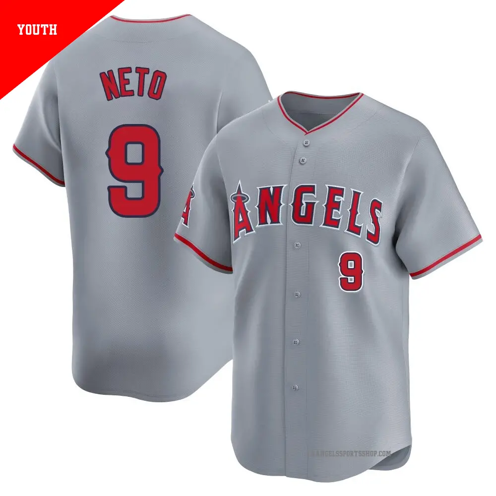 Youth #9 Zach Neto Los Angeles Angels Gray Limited Away Jersey