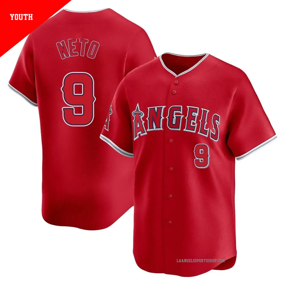 Men's #9 Zach Neto Los Angeles Angels Red Limited Alternate Jersey